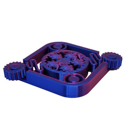 Imagem de Fidget Helicoidal com Click e Engrenagens Spinner Anti Estresse Relaxante 3D Bicolor