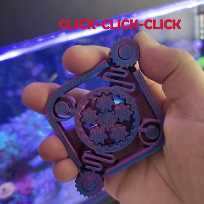 Imagem de Fidget Helicoidal com Click e Engrenagens Spinner Anti Estresse Relaxante 3D Bicolor