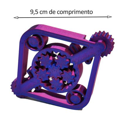 Imagem de Fidget Helicoidal com Click e Engrenagens Spinner Anti Estresse Relaxante 3D Bicolor