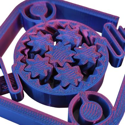 Imagem de Fidget Helicoidal com Click e Engrenagens Spinner Anti Estresse Relaxante 3D Bicolor