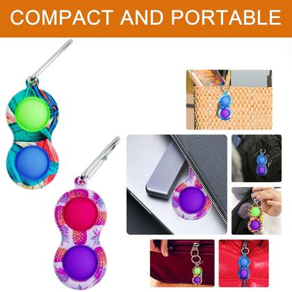Imagem de Fidget Simp Le Dimple Toy Soft Silicone Push Bubble Brinquedos Sensoriais Chaveiro 2pc