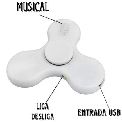 Imagem de Fidget Spinner Usb Com Alto Falante Bluetooth E Luz De Led Musical Dia Das Crianças
