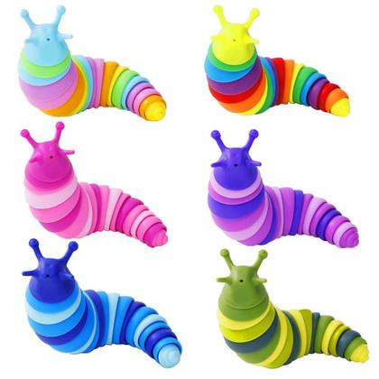 Imagem de Fidget Toy Kabvry Sensory Slug para adultos e crianças, conjunto de 6