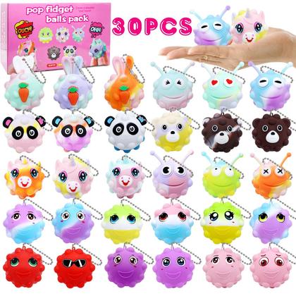 Imagem de Fidget Toys KissFree, pacote com 30 lembrancinhas de festa Animal Pop Balls