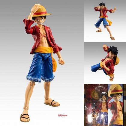 Imagem de Figura de Ação One Piece  Monkey D. Luffy com Capa Preta  One Piece