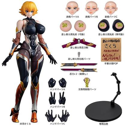 Figura de ação QIANGZI Taimanin Asgi Sakura Igawa 16cm