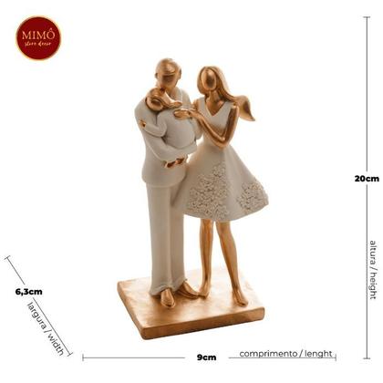 Imagem de FIGURA DECORATIVA RESINA FAMÍLIA BRANCO 9x6x20cm