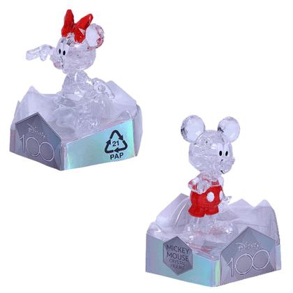 Imagem de Figura Disney 100 Anos Bonecos Mickey e Minnie Mouse Crystal