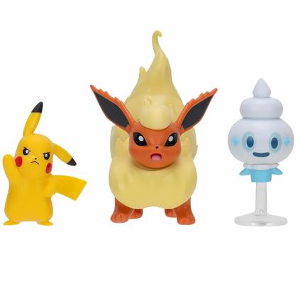 Imagem de Figuras De Batalha Pokémon Flareon, Vanillite e Pikachu - Sunny