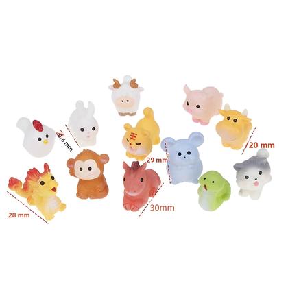 Imagem de Figuras De Resina Dos 12 Signos Do Zodíaco Miniaturas De Animais Realistas Para Cenário De Micro