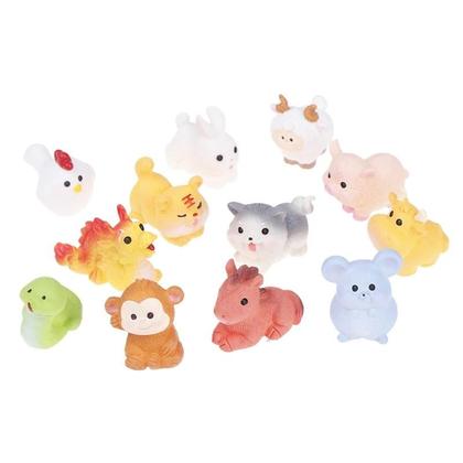 Imagem de Figuras De Resina Dos 12 Signos Do Zodíaco Miniaturas De Animais Realistas Para Cenário De Micro