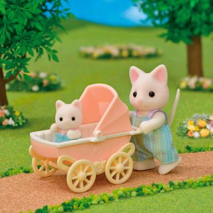 Imagem de Figuras - Sylvanian Families - Carrinho - Bebê e Papai Gatos Primavera - Epoch