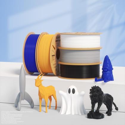 Imagem de Filamento de impressora 3D ELEGOO Rapid PLA Plus 1,75 mm azul e vermelho