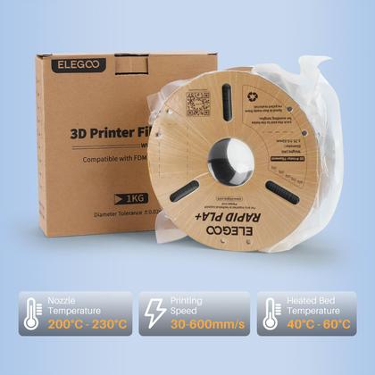 Imagem de Filamento de impressora 3D ELEGOO Rapid PLA Plus 1,75 mm azul e vermelho