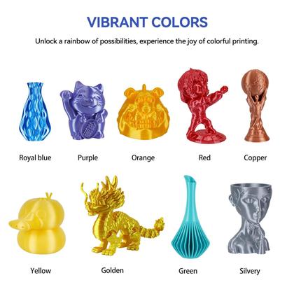 Imagem de Filamento de impressora 3D Kingroon Silk PLA 1,75 mm 1 kg vermelho