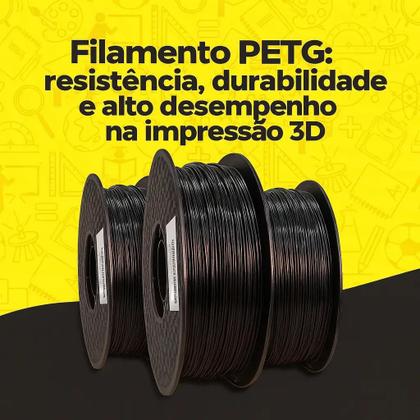 Imagem de Filamento de Impressora 3d Petg 1,75mm 1kg Masterprint Preto