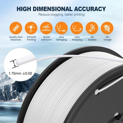 Imagem de Filamento de impressora 3D SUNLU PETG 1,75 mm, pacote com 8 cores, 2 kg