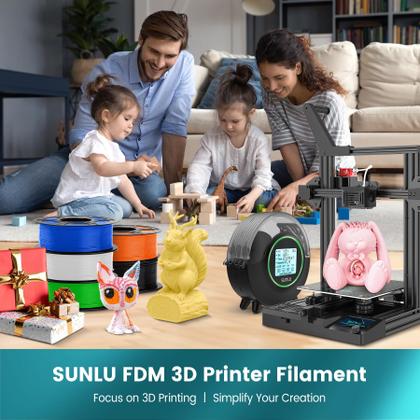 Imagem de Filamento de impressora 3D SUNLU PLA 1,75 mm 2 kg (1 kg x 2) cinza+cinza