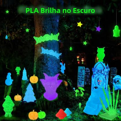 Imagem de Filamento Luminoso Para Impressora 3D 1.75mm 200g Brilha No Escuro PLA Para Impressoras FDM Presente