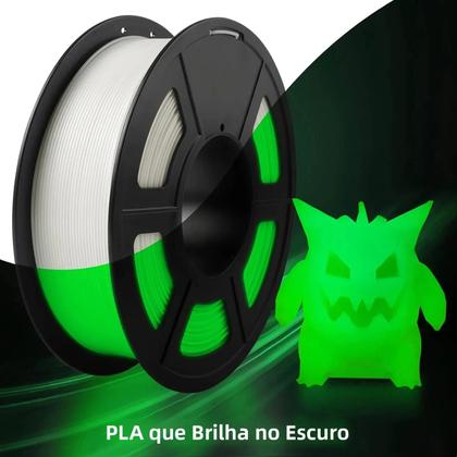 Imagem de Filamento Luminoso Para Impressora 3D 1.75mm 200g Brilha No Escuro PLA Para Impressoras FDM Presente