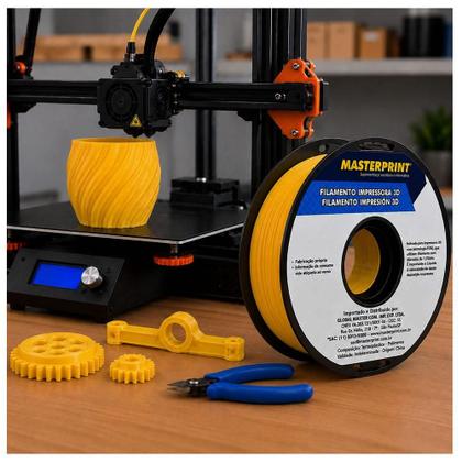 Imagem de Filamento para Impressora 3D 1,75mm 1kg PETG Amarelo - Masterprint