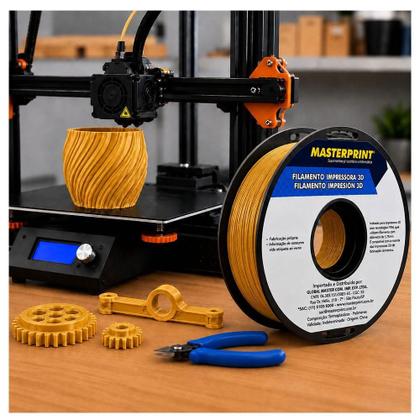 Imagem de Filamento para Impressora 3D 1,75mm 1kg PETG Golden - Masterprint