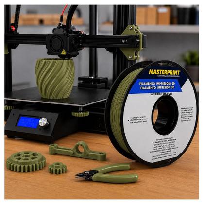 Imagem de Filamento para Impressora 3D 1,75mm 1kg PETG Green Olive - Masterprint