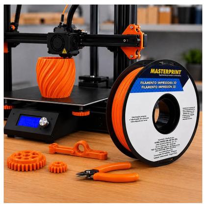 Imagem de Filamento para Impressora 3D 1,75mm 1kg PETG Laranja - Masterprint