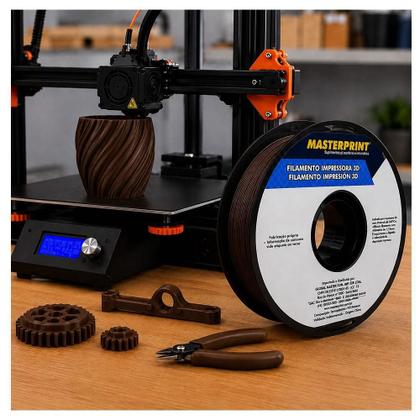 Imagem de Filamento para Impressora 3D 1,75mm 1kg PETG Marrom - Masterprint