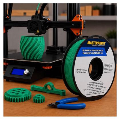 Imagem de Filamento para Impressora 3D 1,75mm 1kg PETG Verde - Masterprint