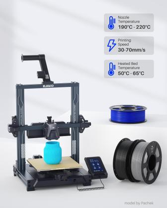 Imagem de Filamento PLA 1,75mm Preto 2kg - ELEGOO para Impressora 3D