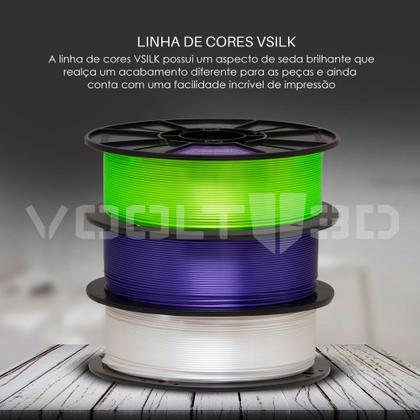 Imagem de Filamento PLA Azul Sky V-Silk Premium 1Kg, 1,75mm, Para Impressora 3D - Voolt3D Oficial