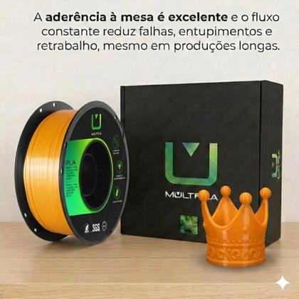 Filamento Pla Dourado 1kg Multfila Para Impressora 3d 1.75mm ...