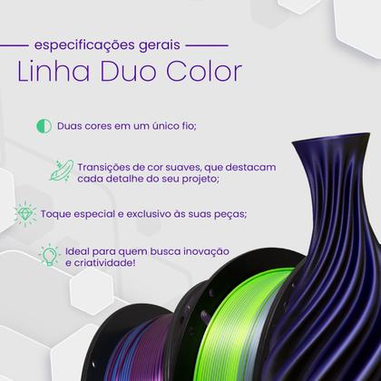 Imagem de Filamento Pla Duo Color Dourado E Preto Silk 1kg Impressão