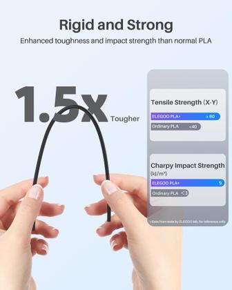 Imagem de Filamento PLA+ ELEGOO 1,75mm - Laranja - 1kg para Impressora 3D