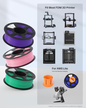 Imagem de Filamento PLA+ ELEGOO 1,75mm - Laranja - 1kg para Impressora 3D