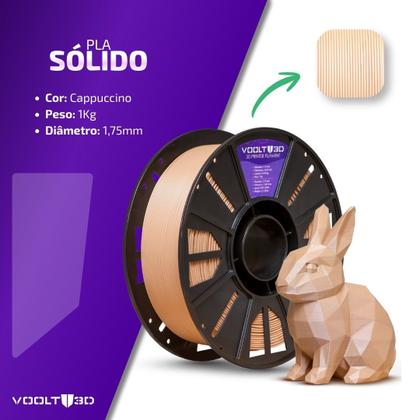 Imagem de Filamento PLA Marrom Cappuccino Premium 1Kg, 1,75mm, Para Impressora 3D - Voolt3D Oficial