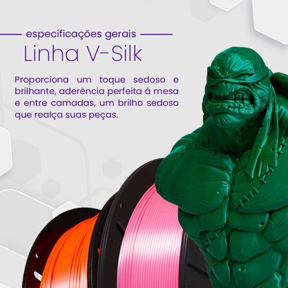 Imagem de Filamento PLA Verde Neon V-Silk Premium 1Kg, 1,75mm, Para Impressora 3D - Voolt3D Oficial