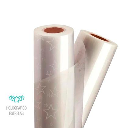 Imagem de Filme BOPP Holográfico Estrelas Mimo 31cm x 50m 30 micras - 06065