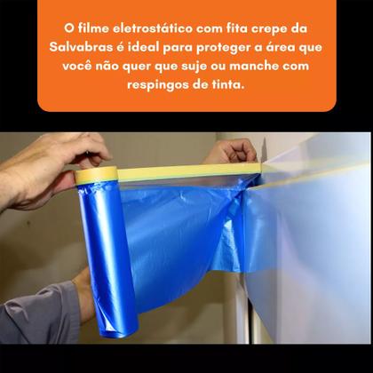 Imagem de Filme Eletrostatico Para Mascaramento Com Fita 0,55cm X 20m