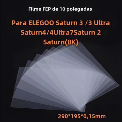 Imagem de Filme FEP de 10 Polegadas (5 Unidades) para Impressoras 3D de Resina UV ELEGOO Saturn 3 e 4