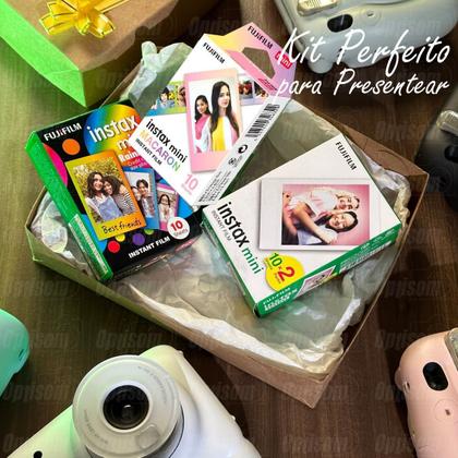 Imagem de Filme Instax Mini 20 Fotos + 20 Fotos Black Com Caixa De Presente Rainbow