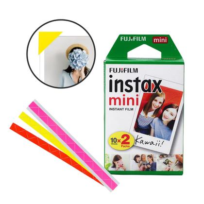 Imagem de Filme Instax Mini Fujifilm 20 Poses com Cantoneira Adesivas 