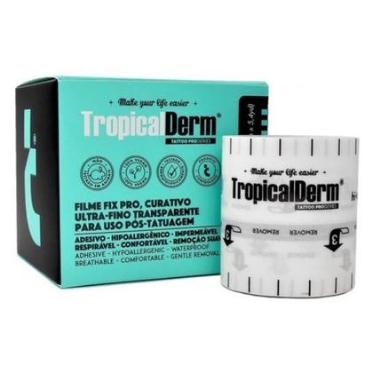 Imagem de Filme Transparente Tropical Derm Fix Pro 10cm x 20cm 1 Unidade P/ Tatuagem e Curativo