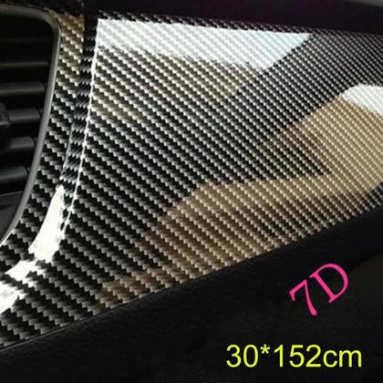 Imagem de Filme Vinil Glossy Fibra de Carbono para Carro - Envelopamento Interno 7D