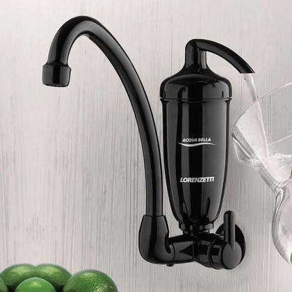 Imagem de Filtro Agua c/ Torneira Lorenzetti Acqua Bella Parede - Preto