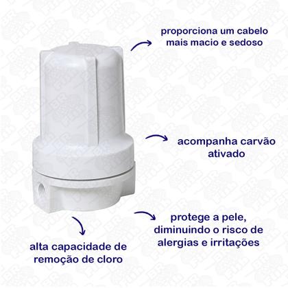 Imagem de Filtro Chuveiro BBI Shower 125 Branco Niple Remove Cloro