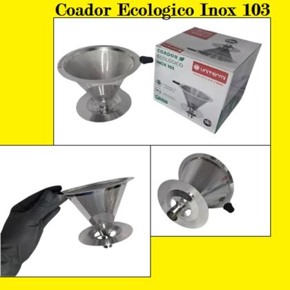 Imagem de Filtro Coador Café Aço Inox Tamanho 103 Reutilizável Sem Papel Unitermi