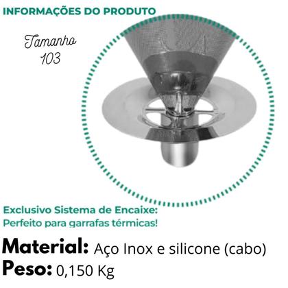 Imagem de Filtro Coador De Café Aço Inox Tamanho 103 Reutilizável Sem Usar Papel Unitermi