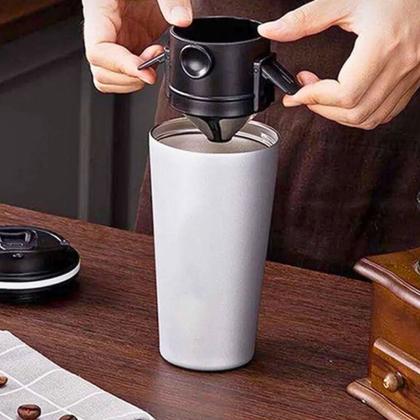 Imagem de Filtro Coador de Café Dose Única Inox Reutilizável para Copo Caneca Xícara Casa Escritorio Viagem